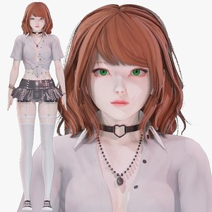 Casual clothes 0024 - Rig - Unreal - Unity - Blender - Animated - Realistic Female Character