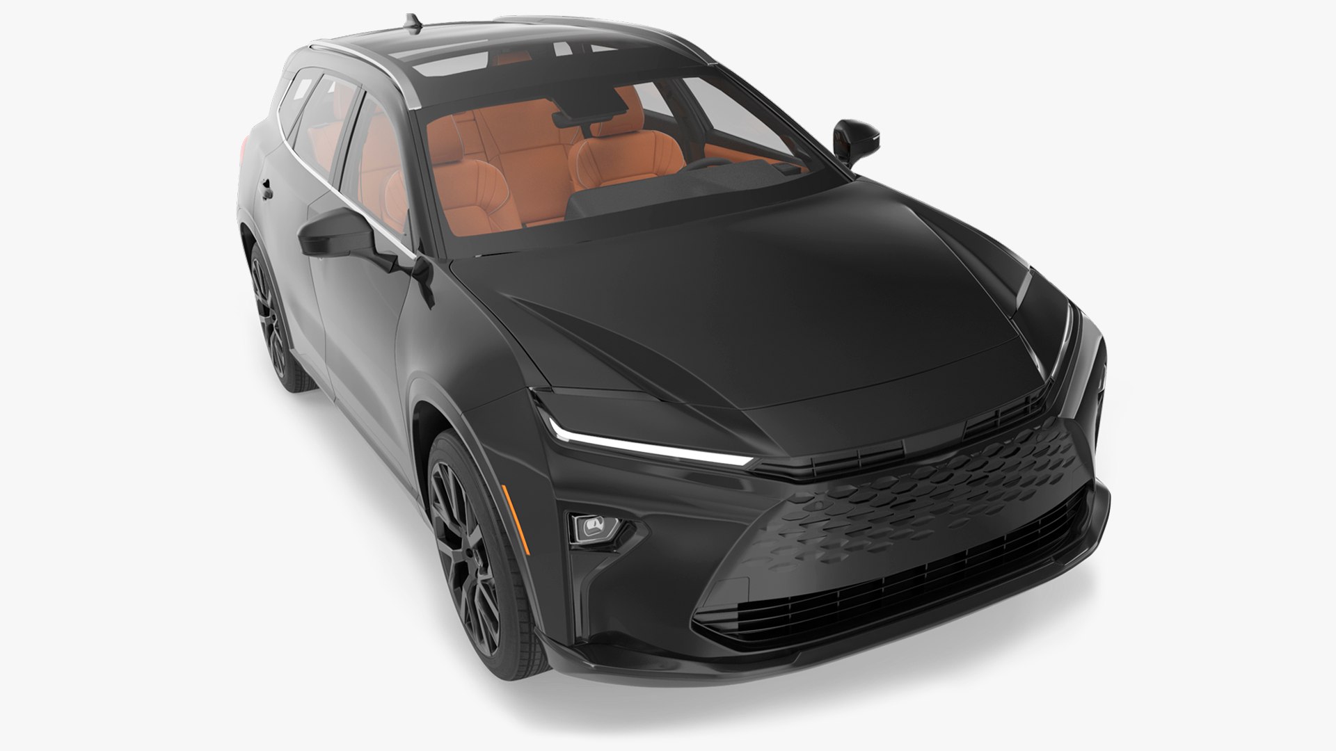 Panoramic Roof Hybrid SUV Black 3D model preview