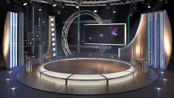 3D Virtual TV Studio Chat Set 23 model