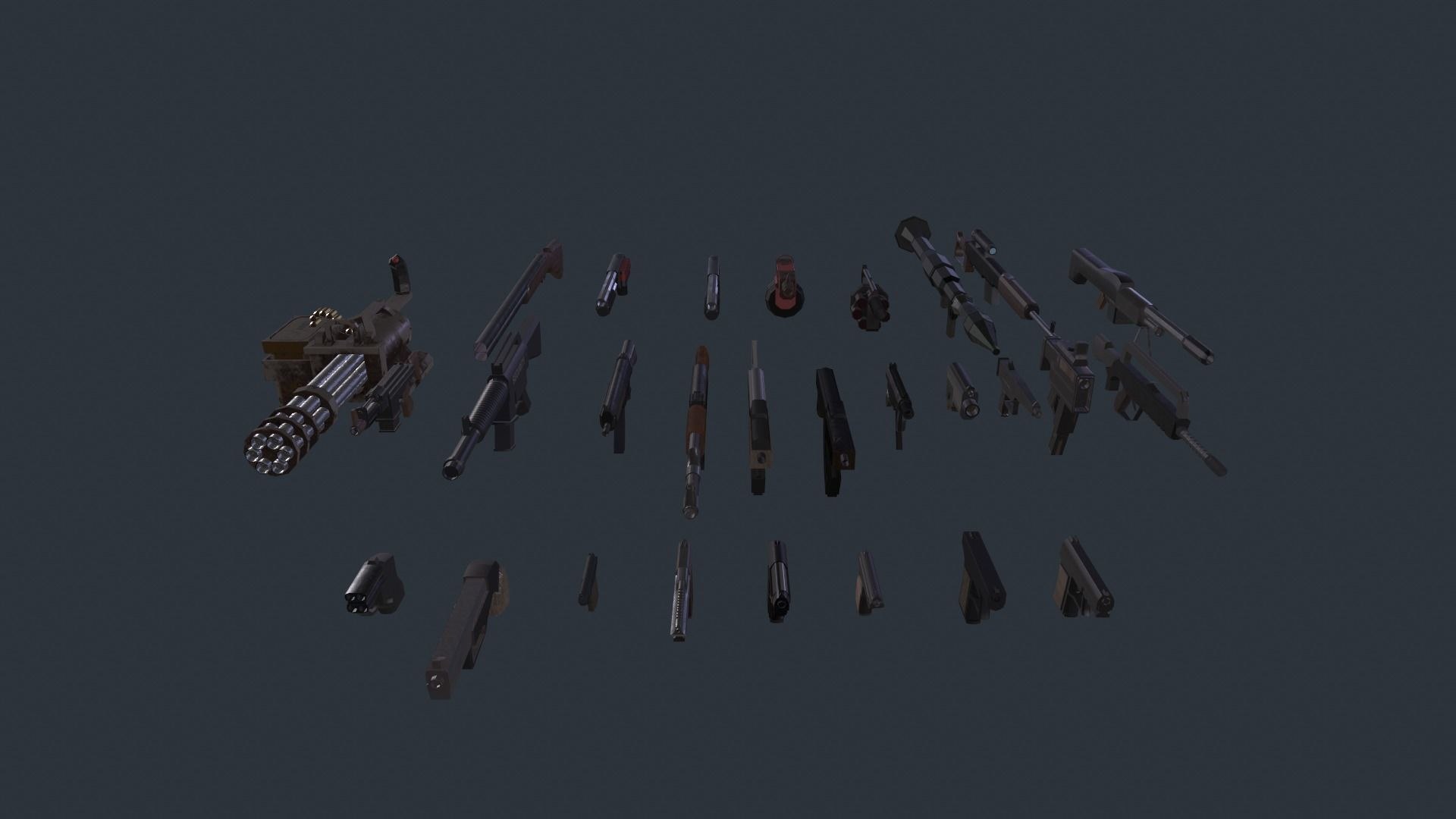 Low poly stylized gun pack model https://p.turbosquid.com/ts-thumb/QW/fG4F6O/FV/lowpolystylizedgunpack3dmodellowpolyobjfbxma1/jpg/1622612622/1920x1080/fit_q87/4c6ad1021c039f29da326a09265d42dcebdd19a3/lowpolystylizedgunpack3dmodellowpolyobjfbxma1.jpg