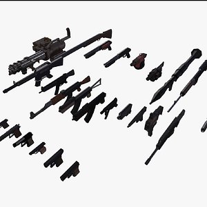 Low poly stylized gun pack