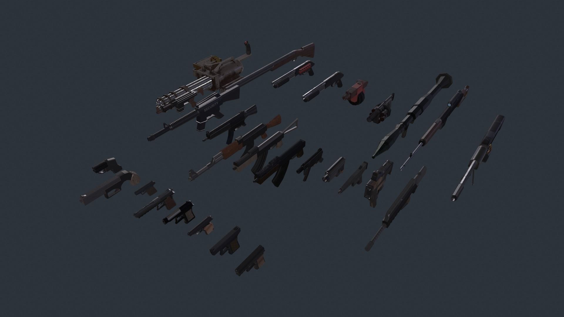 Low poly stylized gun pack model https://p.turbosquid.com/ts-thumb/QW/fG4F6O/wD/lowpolystylizedgunpack3dmodellowpolyobjfbxma/jpg/1622612338/1920x1080/fit_q87/5f0f68f48d0c3329fe2bc860180c28dc8439af44/lowpolystylizedgunpack3dmodellowpolyobjfbxma.jpg