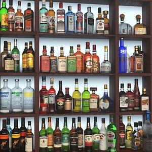 66 Alcohol Bottles Full Collection
