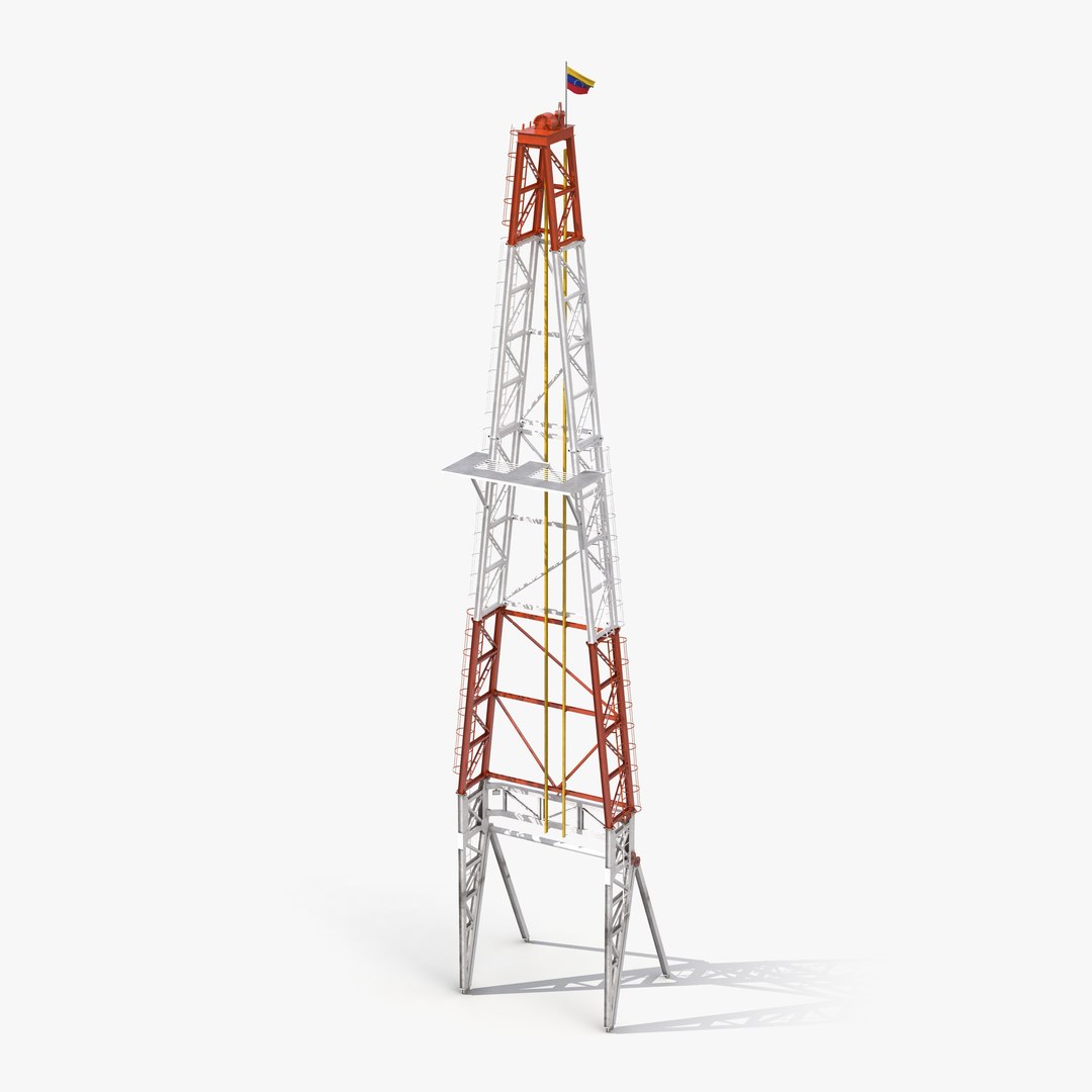 Fracking Gas Platform Tower 3D model preview