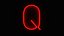 Neon Red Alphabet Q
