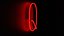 Neon Red Alphabet Q