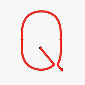 Neon Red Alphabet Q 3D model