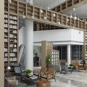 3D Library Lounge model
