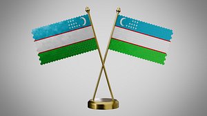 Table  Flag  of Uzbekistan 3D model