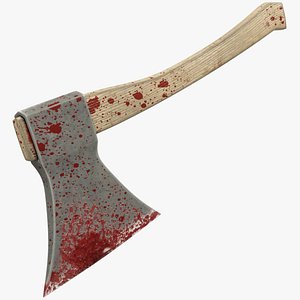 3D bloody axe blood