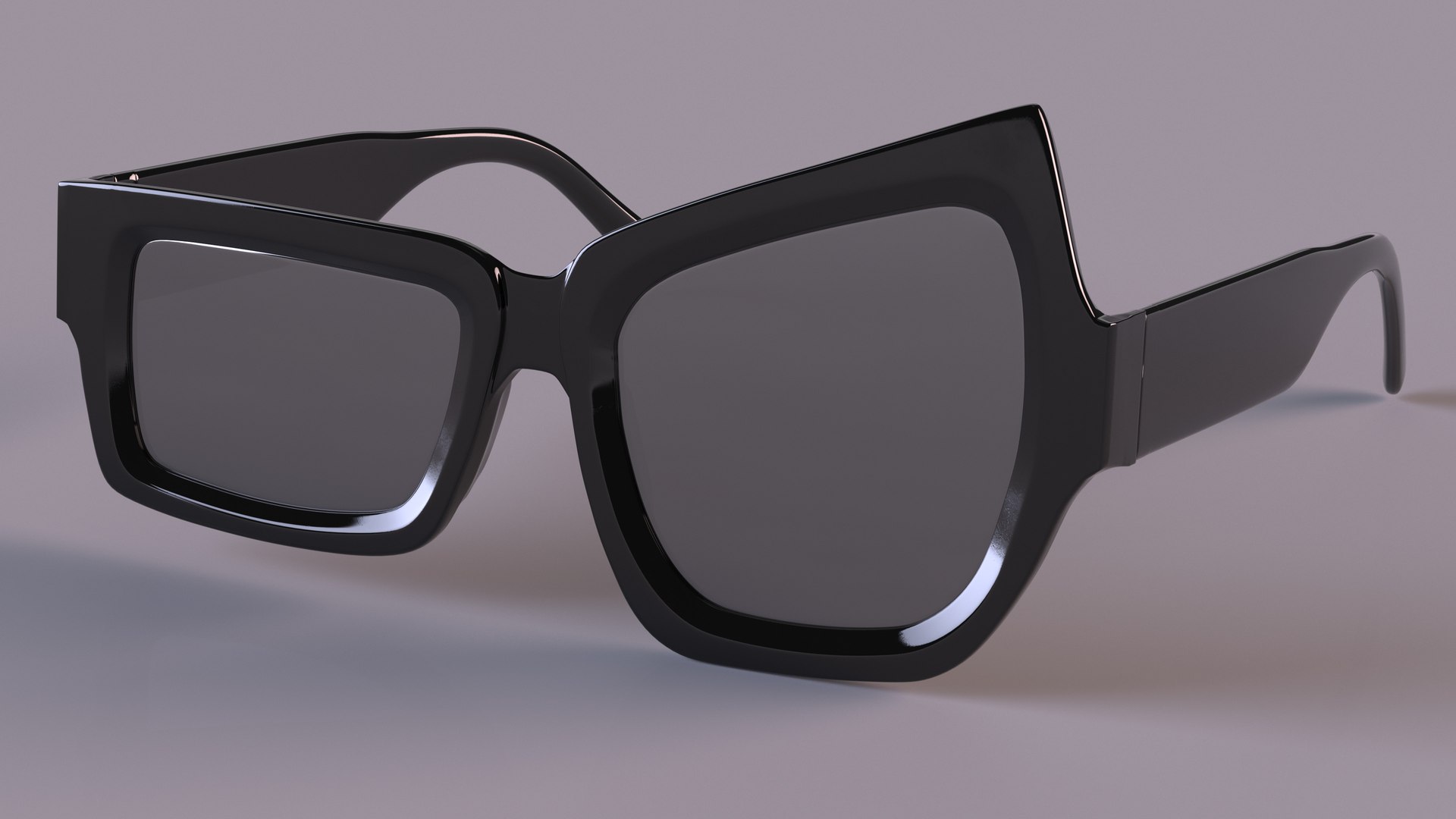 Asymmetrical Sunglasses Black 3D Model - TurboSquid 2203137