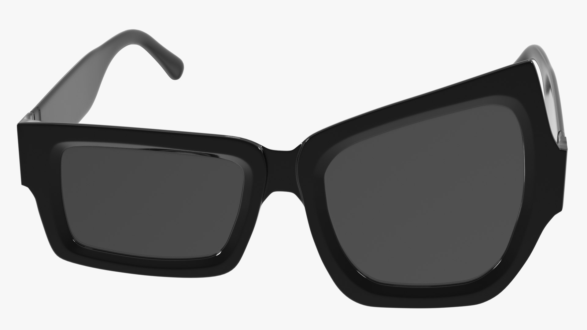 Asymmetrical Sunglasses Black 3D Model - TurboSquid 2203137