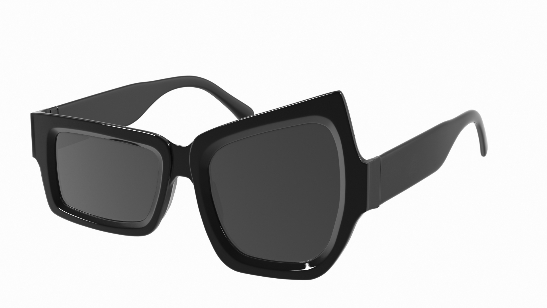 Asymmetrical Sunglasses Black 3D Model - TurboSquid 2203137