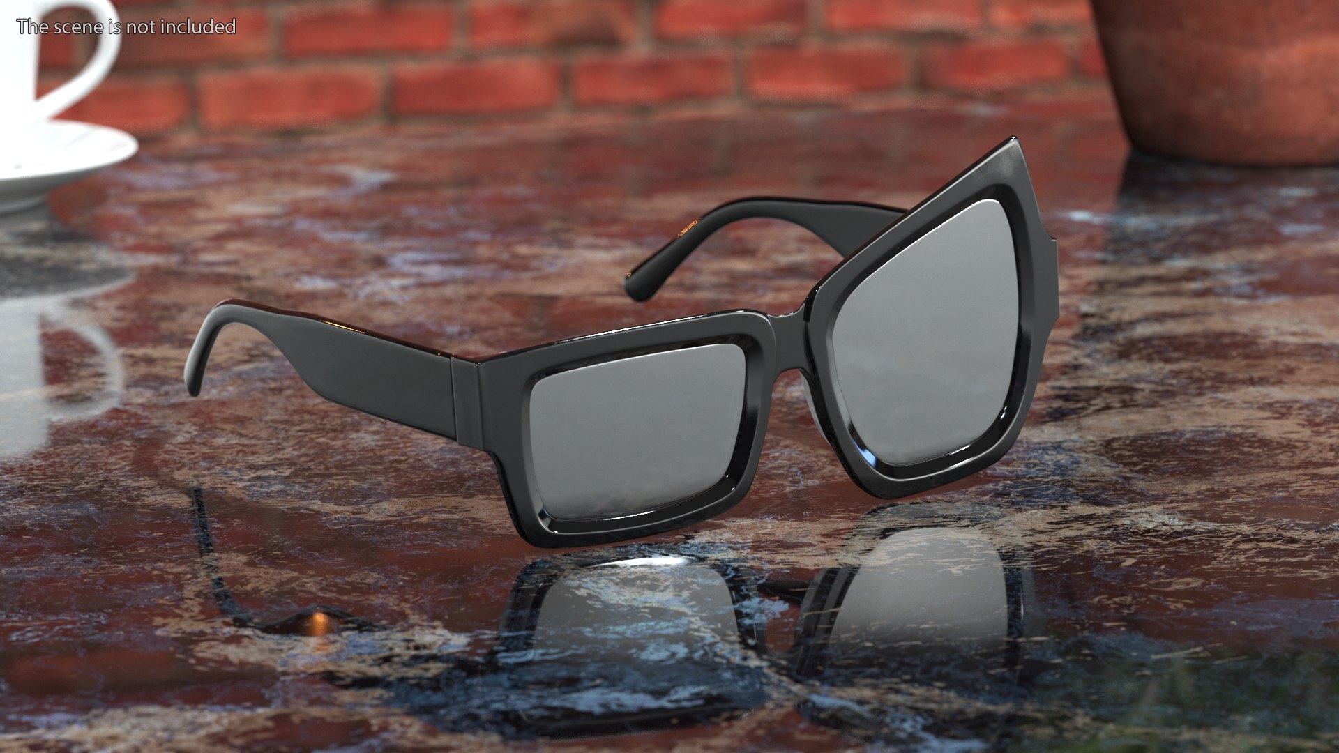 Asymmetrical Sunglasses Black 3D Model - TurboSquid 2203137