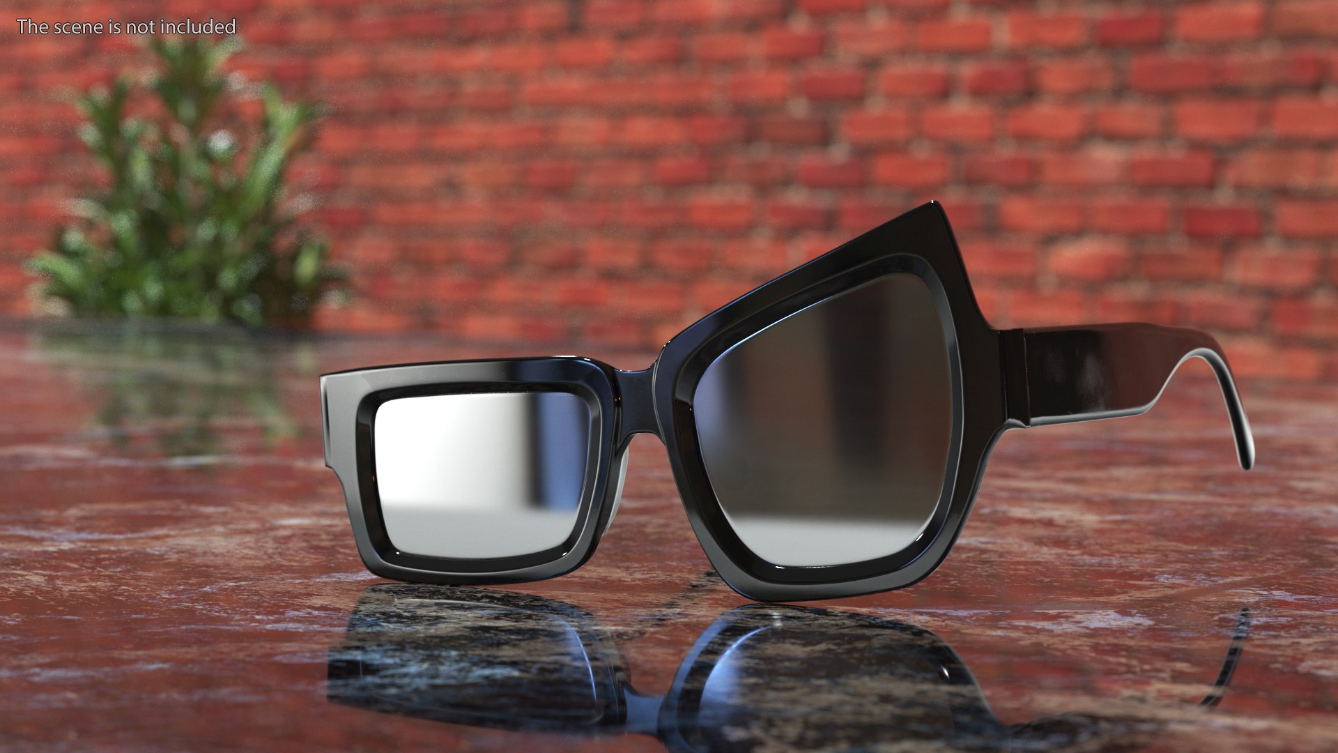 Asymmetrical Sunglasses Black 3D Model - TurboSquid 2203137