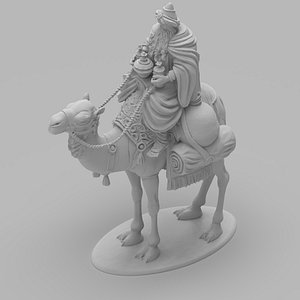 Gaspar on Camel High Detail Nativity King Miniature 3D print model