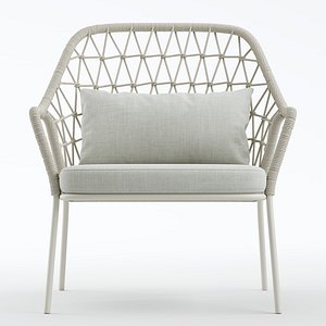 Outdoor Garden Woven Lounge Armchair Penarea 3D model