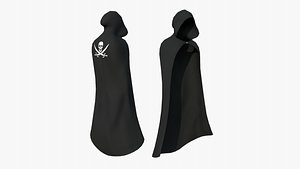 Medieval Cloak A13 Skull Pirate - Fantasy Character Design 3D model