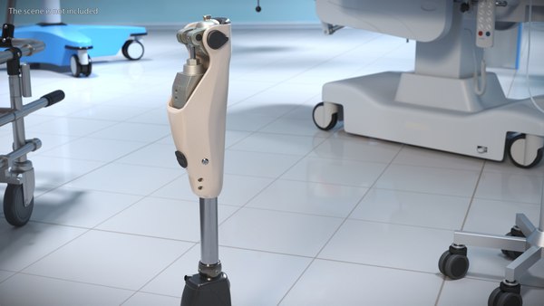 modelo 3d Rodilla protésica beige controlada por microprocesador ...