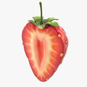 Cartoon Half Cut Strawberry