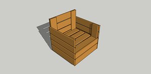 3d model of pallet armchair