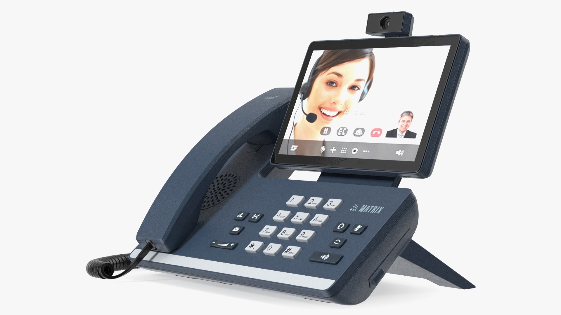 Smart Video IP Phone Matrix Blue Lights On 3D model preview