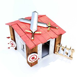 Training hall Low poly 3D model
