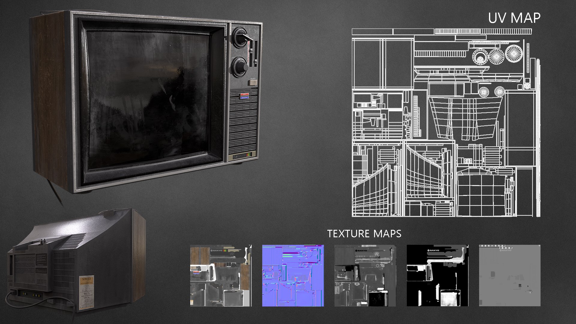3D Vintage TV Model - TurboSquid 2029367