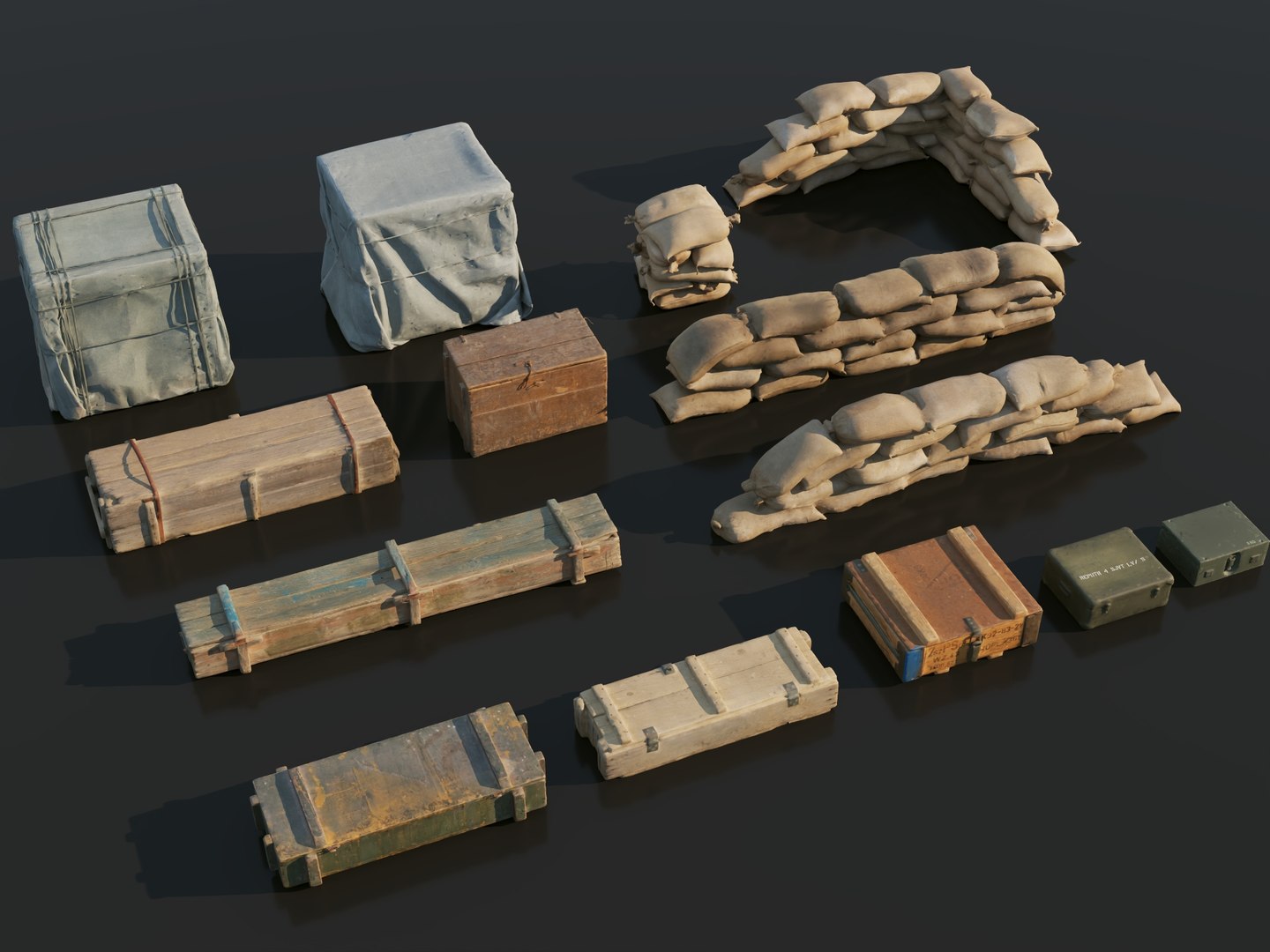 Military Crates Sandbags Ammo Boxes Pack 3D https://p.turbosquid.com/ts-thumb/QX/iRtcHU/yd/8163/jpg/1791275565/1920x1080/fit_q87/87cd26be07dd4156217be7c51eaf22f59961f393/8163.jpg