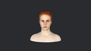 Beautiful redhead woman- Realistic bust head ready 3D
