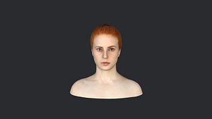 Beautiful redhead woman- Realistic bust head ready