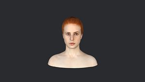 Beautiful redhead woman- Realistic bust head ready