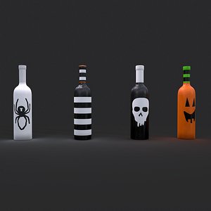 3D Halloween Themed Bottles model