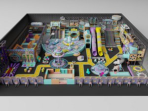 Cartoon Kids Indoor Playground Set 3D Model