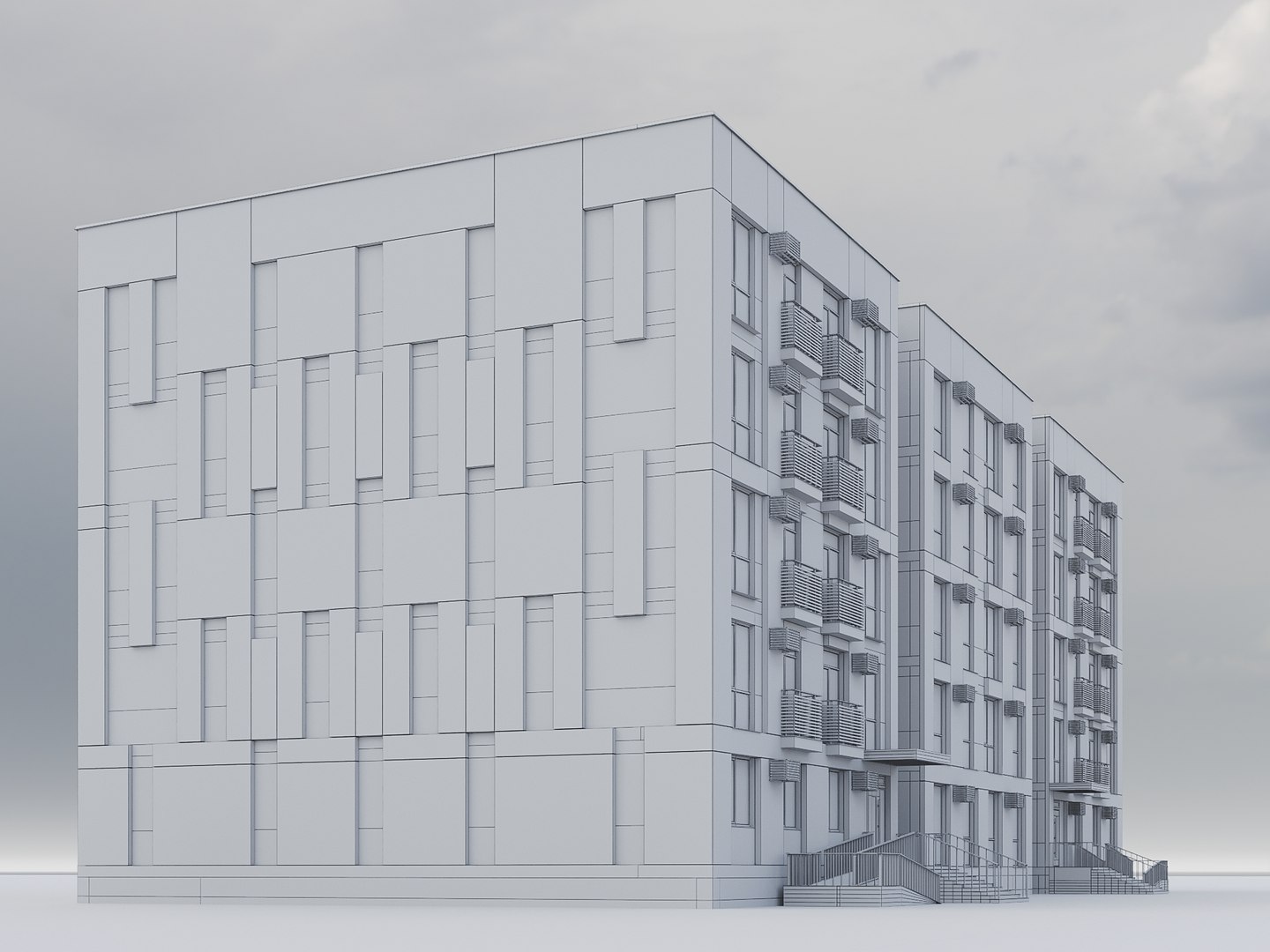 3D Modern Residential Building 013 Model - TurboSquid 2153807