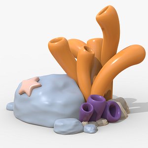 3D Cartoon Coral Reef Stylized