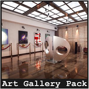 3D Art Gallery  Furniture Package  80 Variations model