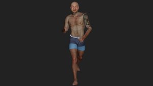 3D Bald fighter model