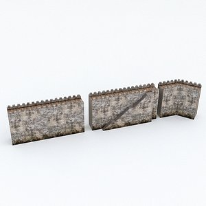 modular old castle wall 3D model
