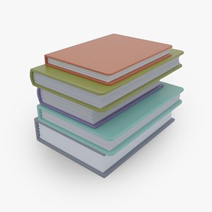 Low Poly Books Collection  5 Hardcover Book Variations