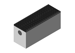 V300 Drain Channel Catch Basin with Grate Concrete Trench Drain System 3D Model model