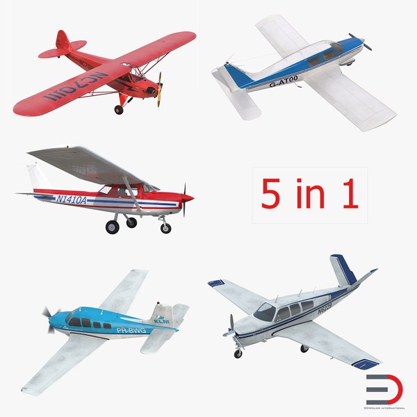 3d private airplanes v model