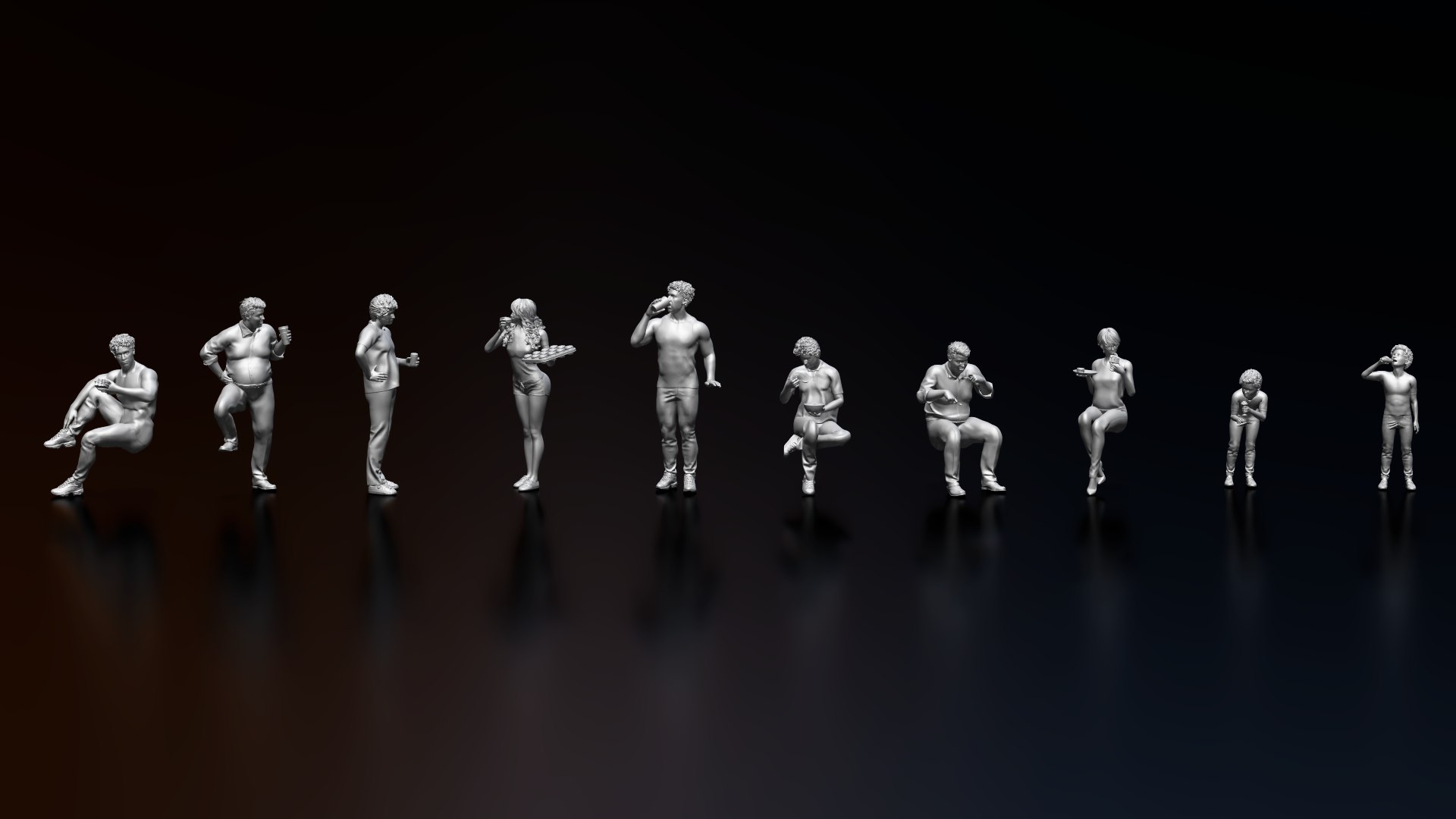 3D Model HD People 39 Eating - TurboSquid 2388859