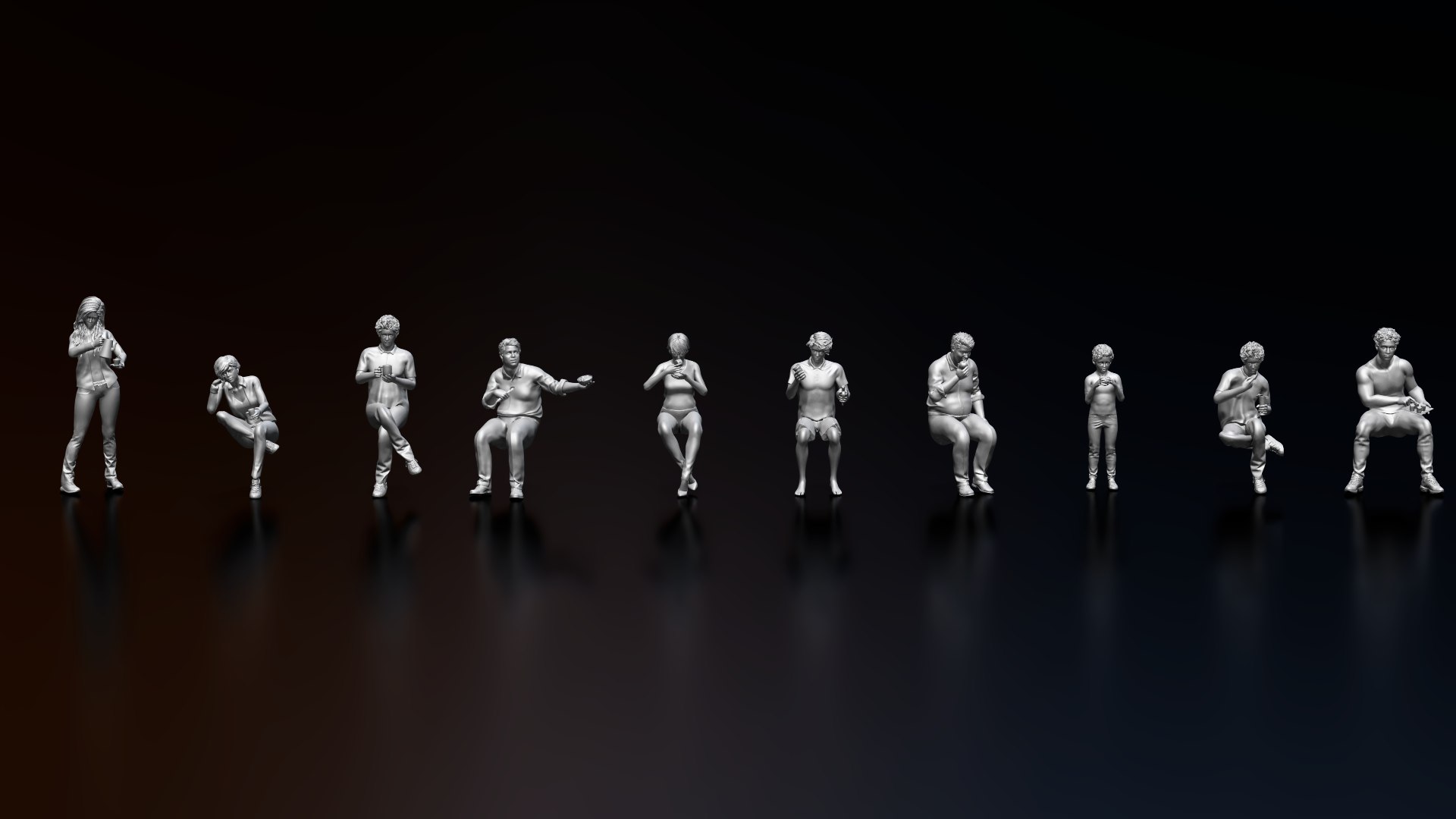 3D Model HD People 39 Eating - TurboSquid 2388859