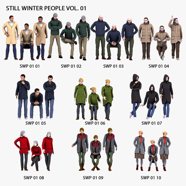 3D model 3D People: 30 Still Winter People Vol. 01