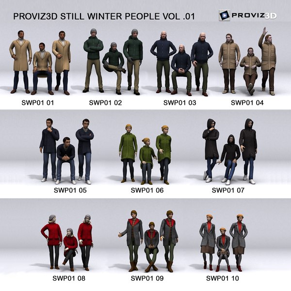 3D model 3D People: 30 Still Winter People Vol. 01