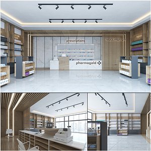 3D Contemporary Pharmacy Interior model
