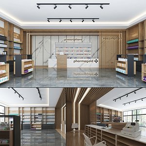 3D Contemporary Pharmacy Interior model