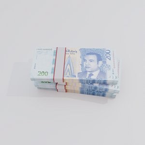 200 Moroccan Dirham Currency 3D model
