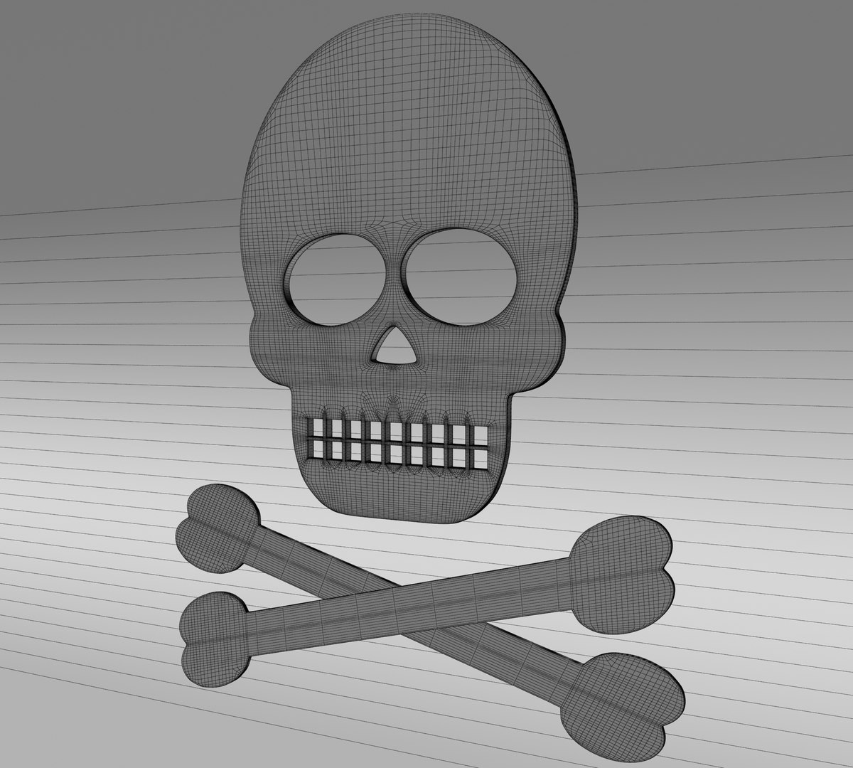 3d skull crossbones model